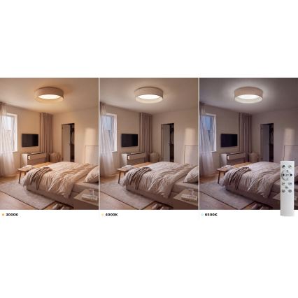 Brilagi - LED prigušiva stropna svetiljka VELVET SMART VARI LED/24W/230V 3000-6500K prečnika 45 cm bež + daljinski upravljač