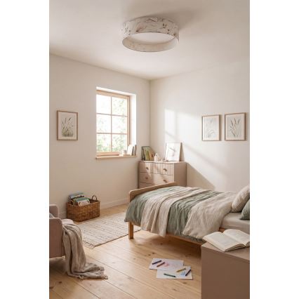 BRILAGI - LED prigušiva stropna svetiljka VELVET SMART VARI LED/36W/230V 3000-6500K prečnik 55 cm bela/cvetni dezen + daljinski upravljač