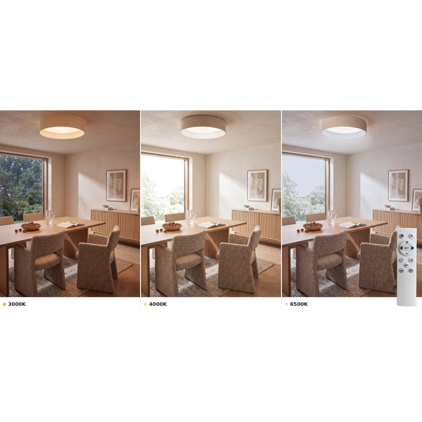 BRILAGI - LED prigušiva stropna svetiljka VELVET SMART VARI LED/36W/230V 3000-6500K prečnik 55 cm krem + daljinski upravljač