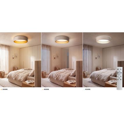 BRILAGI - LED prigušiva stropno svetilo VELVET SMART VARI LED/36W/230V 3000-6500K prečnik 55 cm krem/zlatna + daljinski upravljač