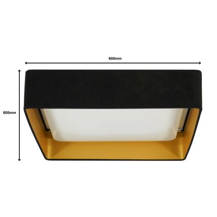 Brilagi - LED prigušiva plafonska lampa VELVET SQUARE SMART LED/36W/230V 60x60 cm 2700-6500K Wi-Fi Tuya + daljinski upravljač crna