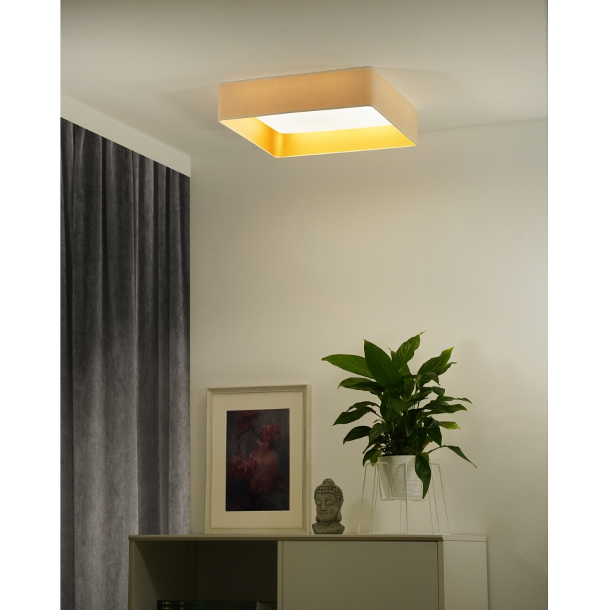 Brilagi - LED prigušiva stropno svetlo VELVET SQUARE SMART LED/36W/230V 60x60 cm 2700-6500K Wi-Fi Tuya + daljinski upravljač krem