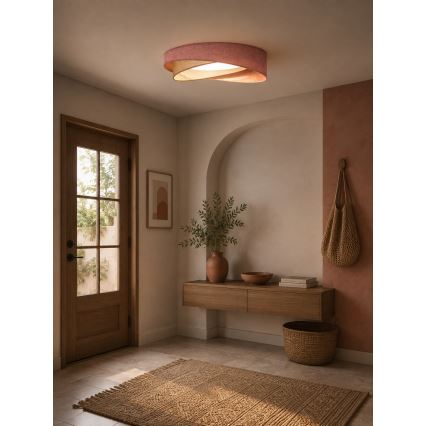 BRILAGI - prigušiva stropna svetiljka VELVET TWIST LED/36W/230V 3000-6000K prečnik 65 cm Wi-Fi Tuya Beacon ružičasta/krem + daljinski upravljač