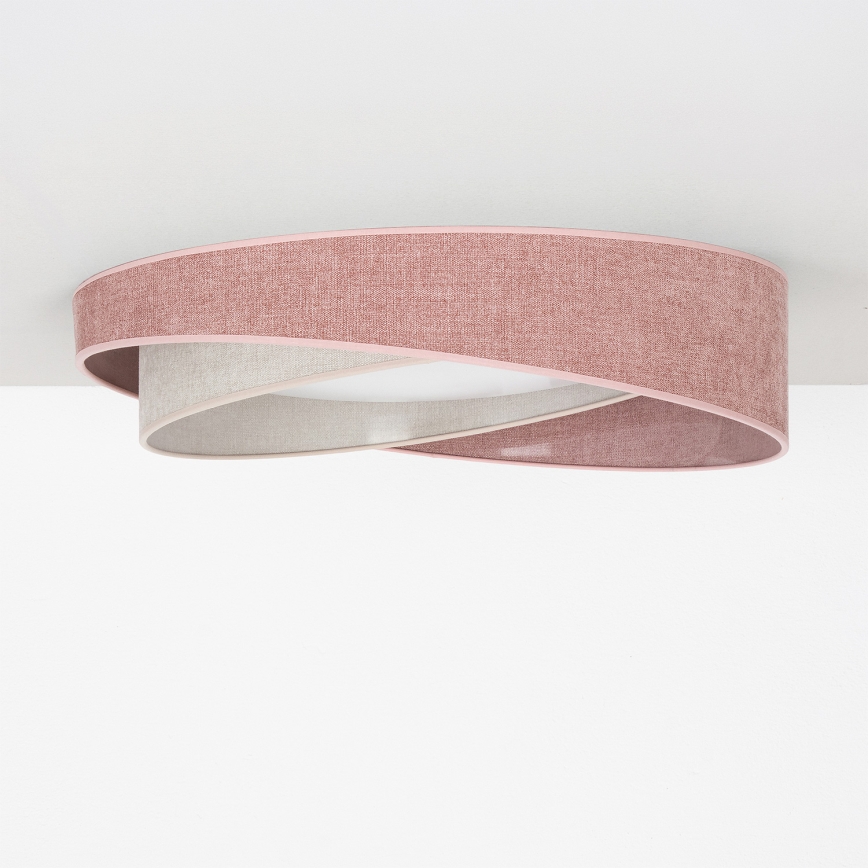 BRILAGI - prigušiva stropna svetiljka VELVET TWIST LED/36W/230V 3000-6000K prečnik 65 cm Wi-Fi Tuya Beacon ružičasta/krem + daljinski upravljač