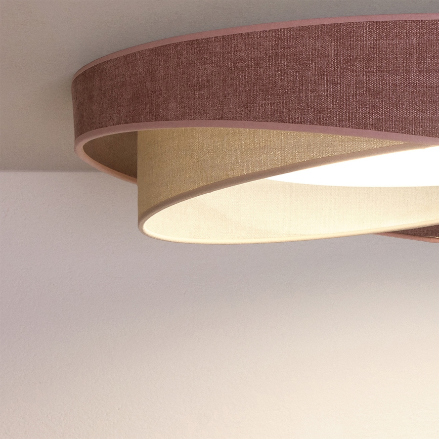 BRILAGI - prigušiva stropna svetiljka VELVET TWIST LED/36W/230V 3000-6000K prečnik 65 cm Wi-Fi Tuya Beacon ružičasta/krem + daljinski upravljač