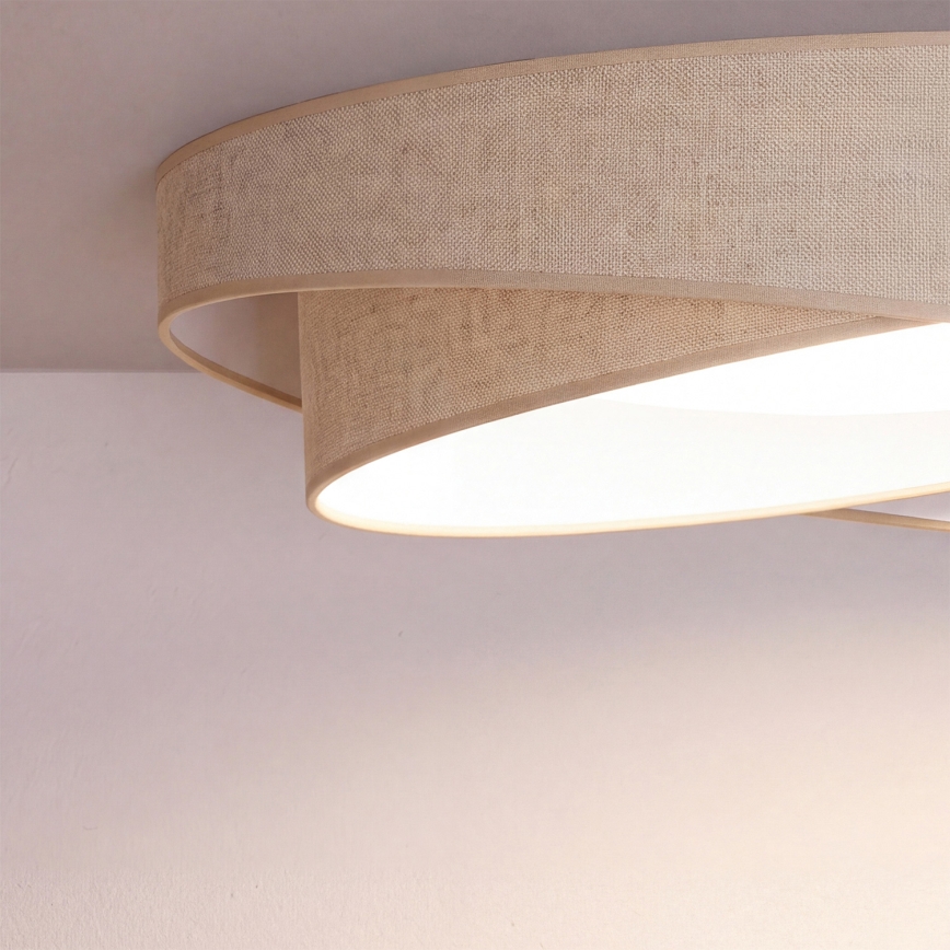BRILAGI - LED prigušiva plafonska svetiljka VELVET TWIST LED/36W/230V 3000-6000K prečnik 65 cm Wi-Fi Tuya Beacon bež + daljinski upravljač