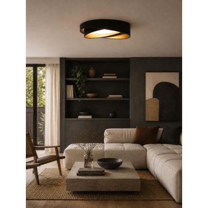 BRILAGI - LED prigušiva stropna svetiljka VELVET TWIST LED/36W/230V 3000-6000K prečnik 65 cm Wi-Fi Tuya Beacon crna/zlatna + daljinski upravljač