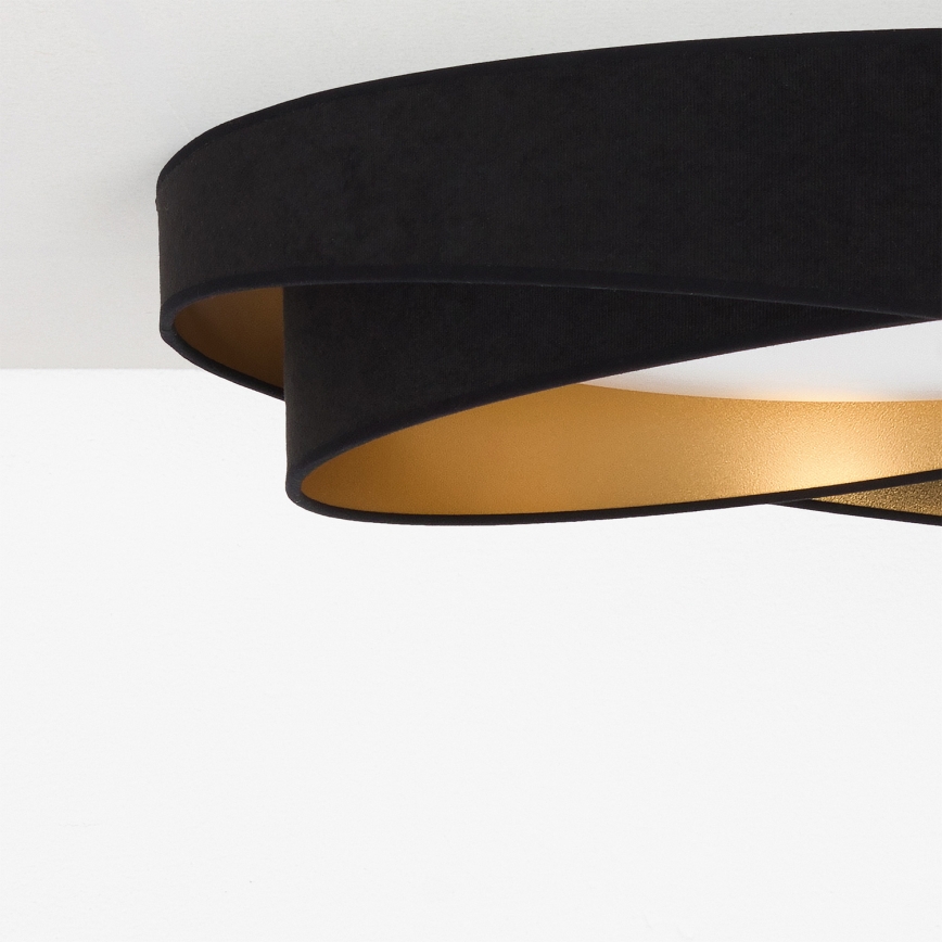 BRILAGI - LED prigušiva stropna svetiljka VELVET TWIST LED/36W/230V 3000-6000K prečnik 65 cm Wi-Fi Tuya Beacon crna/zlatna + daljinski upravljač