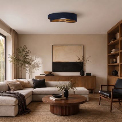 BRILAGI - prigušiva LED stropna svetiljka VELVET TWIST LED/36W/230V 3000-6000K prečnik 65 cm Wi-Fi Tuya Beacon plava/zlatna + daljinski upravljač