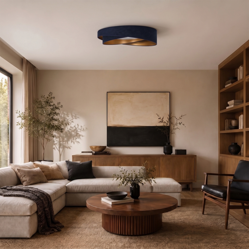 BRILAGI - prigušiva LED stropna svetiljka VELVET TWIST LED/36W/230V 3000-6000K prečnik 65 cm Wi-Fi Tuya Beacon plava/zlatna + daljinski upravljač