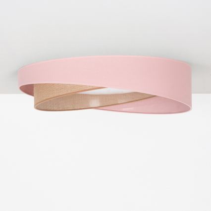 BRILAGI - LED prigušiva stropna svetiljka VELVET TWIST LED/36W/230V 3000-6000K pr. 65 cm Wi-Fi Tuya Beacon ružičasta/bež + daljinski upravljač