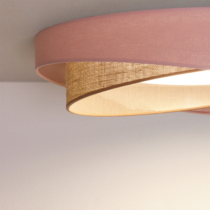 BRILAGI - LED prigušiva stropna svetiljka VELVET TWIST LED/36W/230V 3000-6000K pr. 65 cm Wi-Fi Tuya Beacon ružičasta/bež + daljinski upravljač