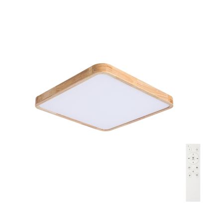 BRILAGI - LED prigušiva stropna svetiljka WOODLINE SQUARE LED/80W/230V 3000-6000K hrast 60x60 cm + daljinski upravljač