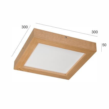 Brilagi - LED prigušiva plafonska lampa za kupatilo WOODY FRAME LED/24W/230V hrast 30x30 cm 3000-6000K IP44 + daljinski upravljač