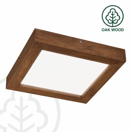 Brilagi - prigušiva LED stropna lampa za kupatilo WOODY FRAME LED/24W/230V hrast-trešnja 30x30 cm 3000-6000K IP44 + daljinski upravljač
