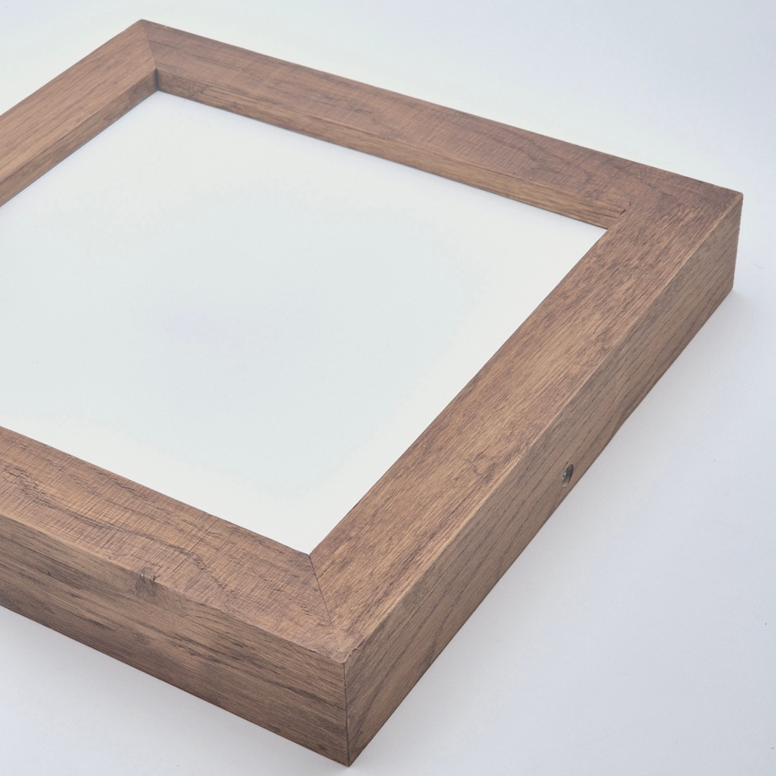 Brilagi - prigušiva LED stropna lampa za kupatilo WOODY FRAME LED/24W/230V hrast-trešnja 30x30 cm 3000-6000K IP44 + daljinski upravljač