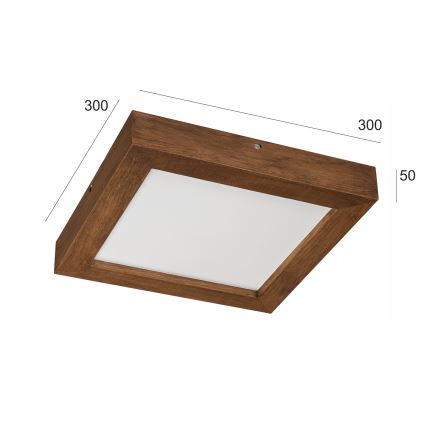 Brilagi - prigušiva LED stropna lampa za kupatilo WOODY FRAME LED/24W/230V hrast-trešnja 30x30 cm 3000-6000K IP44 + daljinski upravljač