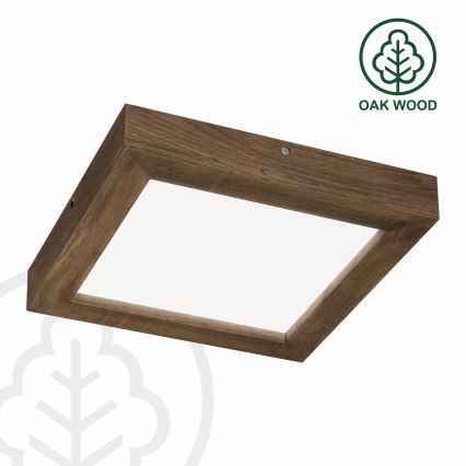 Brilagi - LED prigušiva kupatilsko plafonsko svetlo WOODY FRAME LED/24W/230V hrast/orah 30x30 cm 3000-6000K IP44 + daljinski upravljač