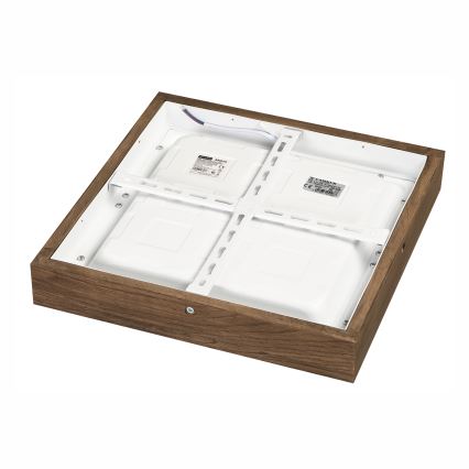 Brilagi - LED prigušiva kupatilsko plafonsko svetlo WOODY FRAME LED/24W/230V hrast/orah 30x30 cm 3000-6000K IP44 + daljinski upravljač