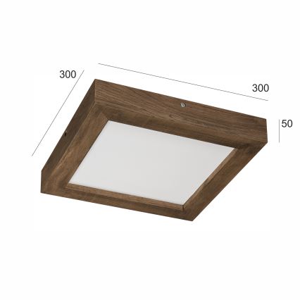 Brilagi - LED prigušiva kupatilsko plafonsko svetlo WOODY FRAME LED/24W/230V hrast/orah 30x30 cm 3000-6000K IP44 + daljinski upravljač