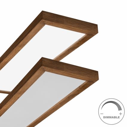 Brilagi - LED prigušiva kupatilska plafonska lampa WOODY FRAME LED/50W/230V hrast-trešnja 120x30 cm 3000-6000K IP44 + daljinski upravljač