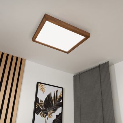 Brilagi - LED prigušiva kupatilska plafonska lampa WOODY FRAME LED/50W/230V hrast-trešnja 60x60 cm 3000-6000K IP44 + daljinski upravljač