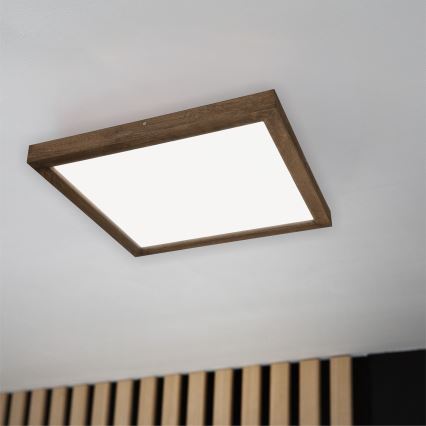 Brilagi - WOODY FRAME LED/50W/230V prigušiva plafonska lampa za kupatilo, hrast/orah 60x60 cm 3000-6000K IP44 + daljinski upravljač