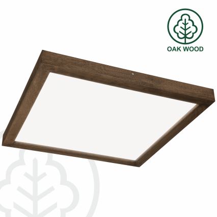Brilagi - WOODY FRAME LED/50W/230V prigušiva plafonska lampa za kupatilo, hrast/orah 60x60 cm 3000-6000K IP44 + daljinski upravljač