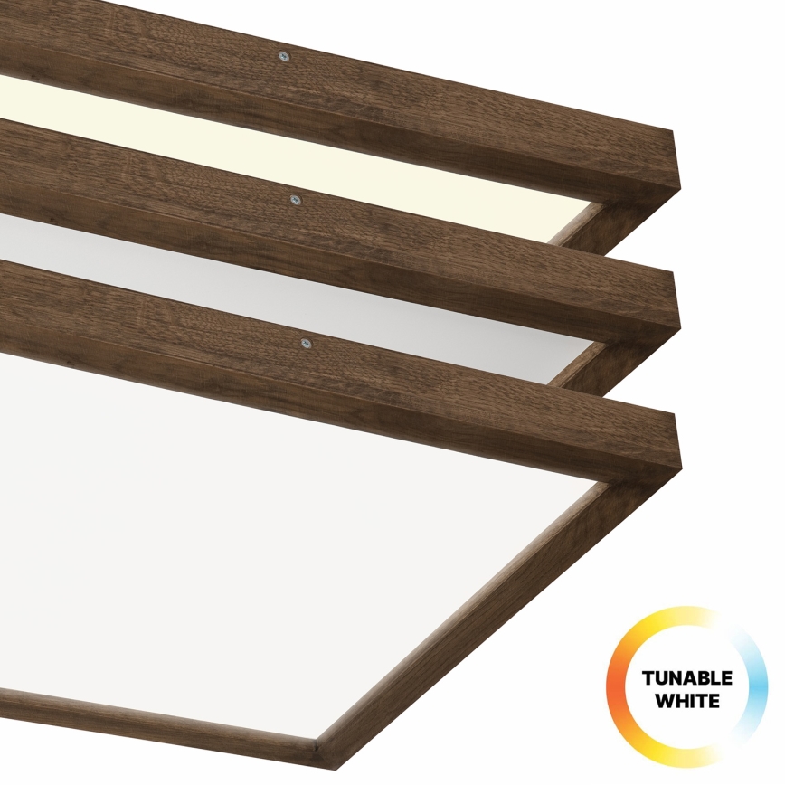 Brilagi - WOODY FRAME LED/50W/230V prigušiva plafonska lampa za kupatilo, hrast/orah 60x60 cm 3000-6000K IP44 + daljinski upravljač