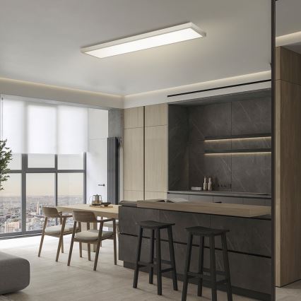 Brilagi - LED prigušiva stropna svetiljka za kupatilo FRAME SMART LED/50W/230V 120x30 cm 3000-6000K IP44 srebrna + daljinski upravljač
