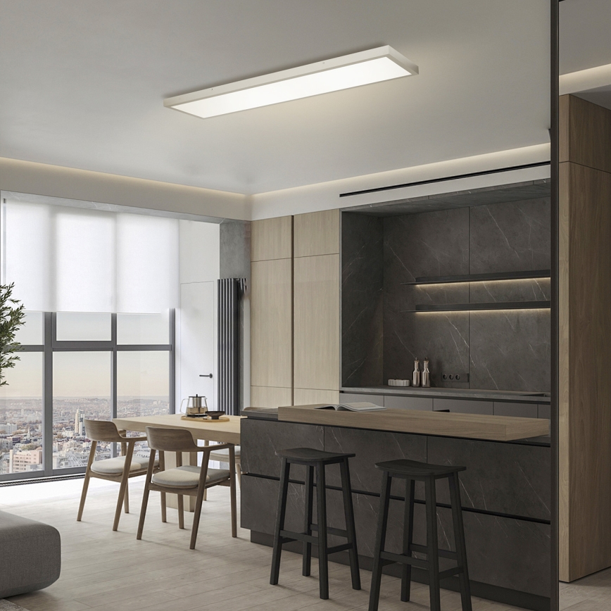 Brilagi - LED prigušiva stropna svetiljka za kupatilo FRAME SMART LED/50W/230V 120x30 cm 3000-6000K IP44 srebrna + daljinski upravljač