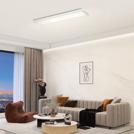 Brilagi - LED prigušiva stropna svetiljka za kupatilo FRAME SMART LED/50W/230V 120x30 cm 3000-6000K IP44 srebrna + daljinski upravljač