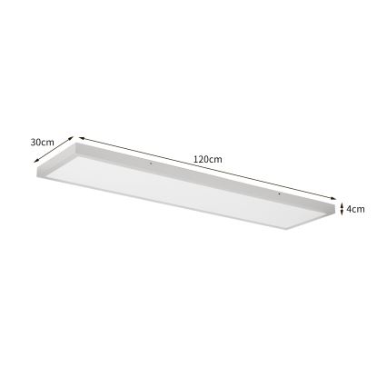 Brilagi - LED prigušiva stropna svetiljka za kupatilo FRAME SMART LED/50W/230V 120x30 cm 3000-6000K IP44 srebrna + daljinski upravljač