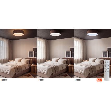 BRILAGI - LED prigušiva stropna lampa VELVET SMARTIX STARS LED/24W/230V 3000-6000K prečnik 45 cm braon Wi-Fi Tuya Beacon + daljinski upravljač
