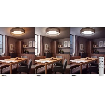 BRILAGI - LED prigušiva plafonska svetiljka VELVET SMART VARI LED/36W/230V 3000-6500K prečnika 55 cm braon + daljinski upravljač