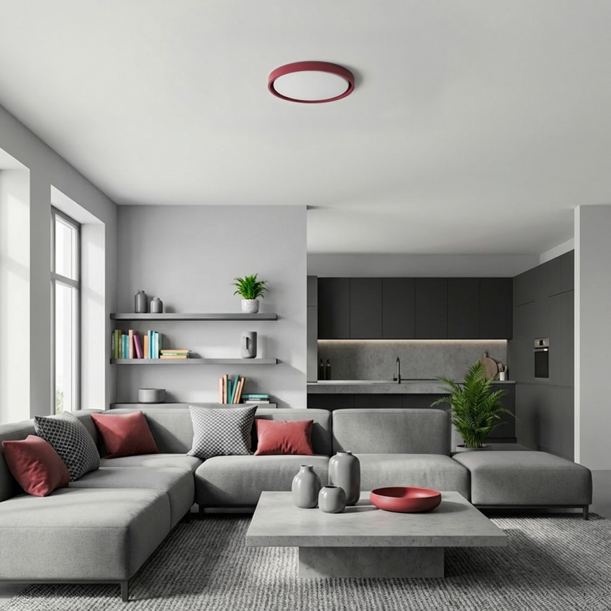 Brilagi - LED prigušiva plafonska lampa MATTEO LED/48W/230V 3000-6500K prečnik 41 cm crvena + daljinski upravljač