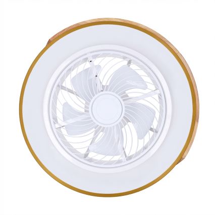 Brilagi - LED prigušiva stropna lampa sa ventilatorom LED/38W/230V 3000-6500K 3000-6500K prečnik 50 cm plava/hrast + daljinski upravljač