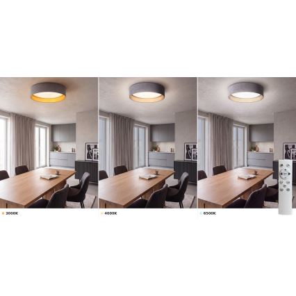 BRILAGI - LED prigušiva plafonska svetiljka VELVET SMART VARI LED/36W/230V 3000-6500K prečnik 55 cm siva/zlatna + daljinski upravljač