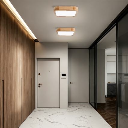 BRILAGI - LED prigušiva stropna lampa WOODLINE SQUARE LED/48W/230V 3000-6000K hrast 40x40 cm + daljinski upravljač