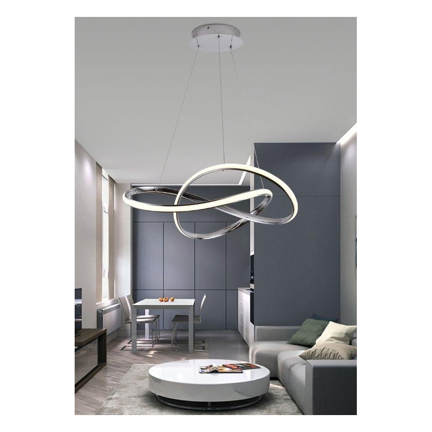 Brilagi - LED prigušiva luster na sajli COSMOWAVE LED/70W/230V sjajni hrom + daljinski upravljač