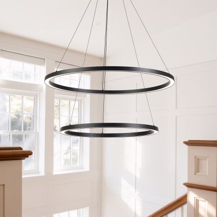 Brilagi - LED prigušiva luster na sajli PORTOFINO LED/98W/230V 3000-6000K prečnik 80 cm crna + daljinski upravljač