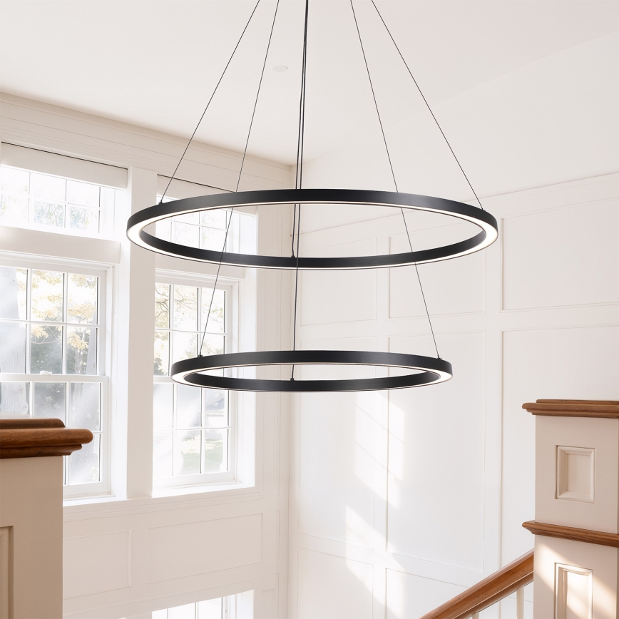 Brilagi - LED prigušiva luster na sajli PORTOFINO LED/98W/230V 3000-6000K prečnik 80 cm crna + daljinski upravljač