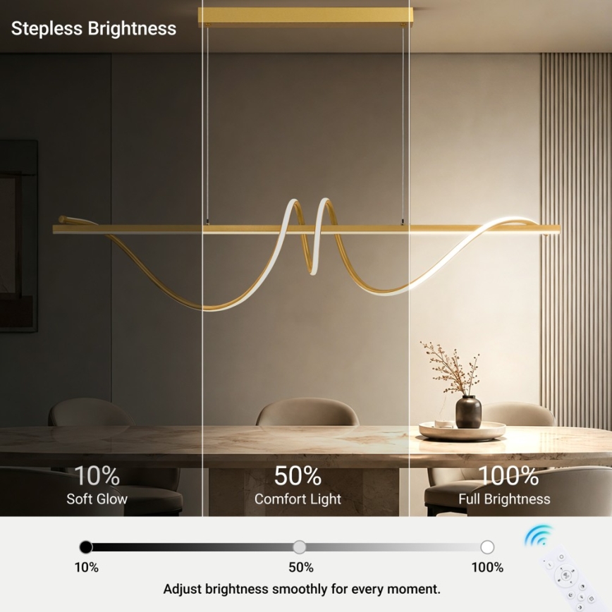 BRILAGI - LED prigušiva luster na sajli SIGNATURE LED/50W/230V 3000-6000K 120 cm zlatna + daljinski upravljač