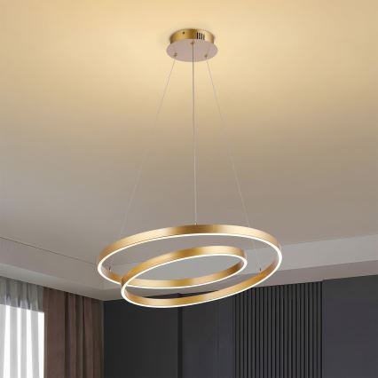 Brilagi - LED prigušiva lampa na sajli TWISTER LED/48W/230V 3000-6000K prečnik 50 cm zlatna + daljinski upravljač