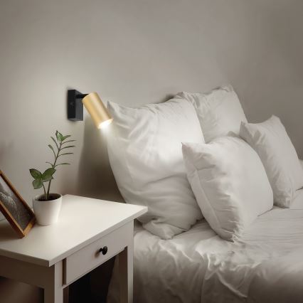 Brilagi - LED RGBW prigušiva zidna reflektorska svetiljka SELE 1xGU10/6W/230V 3000K crna/zlatna