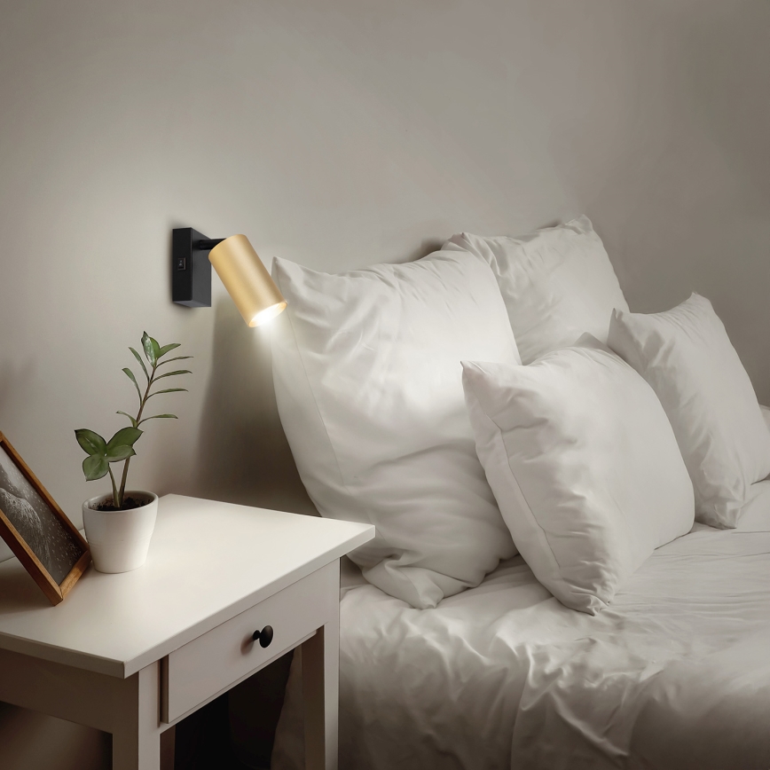 Brilagi - LED RGBW prigušiva zidna reflektorska svetiljka SELE 1xGU10/6W/230V 3000K crna/zlatna