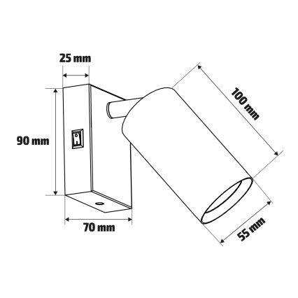 Brilagi - LED RGBW prigušiva zidna reflektorska svetiljka SELE 1xGU10/6W/230V 3000K crna/zlatna