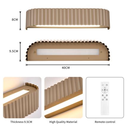 BRILAGI - prigušiva LED zidna svetiljka FALCON MODERN LED/14W/230V 3000-6000K 40 cm bež + daljinski upravljač