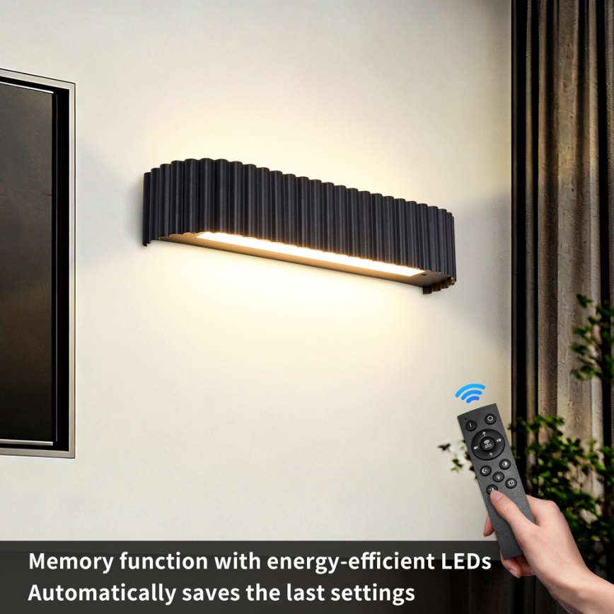 BRILAGI - LED prigušiva zidna svetiljka FALCON MODERN LED/14W/230V 3000-6000K 40 cm crna + daljinski upravljač