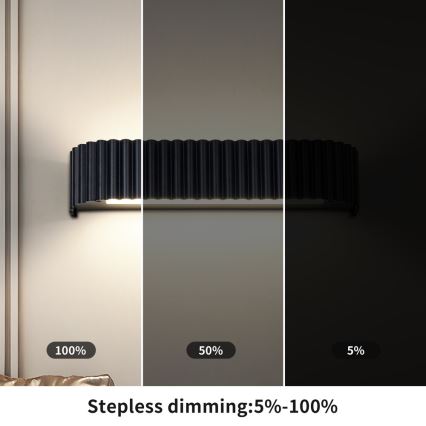 BRILAGI - LED prigušiva zidna svetiljka FALCON MODERN LED/14W/230V 3000-6000K 40 cm crna + daljinski upravljač